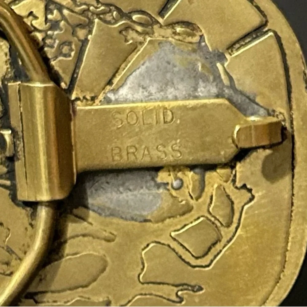 Solid 1970’s Brass Tree of Life Belt Buckle